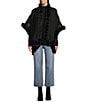 SASSO + SMYTH Faux Fur Trim Sweater Topper, Color:Black - Image 4