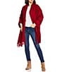 SASSO + SMYTH Oversized Fringe Travel Wrap, Color:Red - Image 3