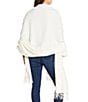 SASSO + SMYTH Oversized Fringe Travel Wrap, Color:Ivory - Image 2
