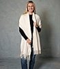 SASSO + SMYTH Oversized Fringe Travel Wrap, Color:Ivory - Image 4