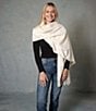 SASSO + SMYTH Oversized Fringe Travel Wrap, Color:Ivory - Image 5