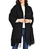 SASSO + SMYTH Oversized Fringe Travel Wrap, Color:Black - Image 1