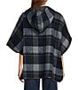 SASSO + SMYTH Plaid Hooded Side Snap Poncho - Image 2