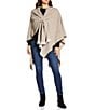 SASSO + SMYTH Pull Through Ruana, Color:Taupe - Image 4
