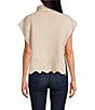 SASSO + SMYTH Ribbed Knit Scalloped Hem Topper, Color:Neutral - Image 2