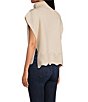 SASSO + SMYTH Ribbed Knit Scalloped Hem Topper, Color:Neutral - Image 4