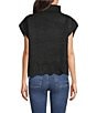 SASSO + SMYTH Ribbed Knit Scalloped Hem Topper, Color:Black - Image 2