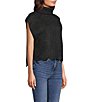 SASSO + SMYTH Ribbed Knit Scalloped Hem Topper, Color:Black - Image 3