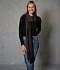 SASSO + SMYTH Solid Brushed Oversized Scarf Wrap, Color:Black - Image 4