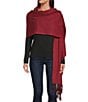 SASSO + SMYTH Solid Brushed Oversized Scarf Wrap, Color:Plum - Image 1