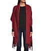 SASSO + SMYTH Solid Brushed Oversized Scarf Wrap, Color:Plum - Image 2