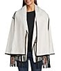 SASSO + SMYTH Stitch Edge Jacket Scarf Set, Color:Ivory - Image 1
