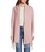 SASSO + SMYTH Two Tone Fringe Scarf Wrap, Color:Blush - Image 2