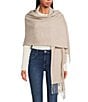 SASSO + SMYTH Two Tone Fringe Scarf Wrap, Color:Taupe - Image 1