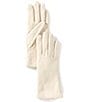 SASSO + SMYTH Women's Leather Cashmere Tech Tip Traditional Five Finger Gloves, Color:Ivory - Image 1