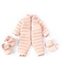 Color:Blush Pink - Image 1 - Baby 3-18 Months Storm Hooded Bunting Snow Skisuit Set