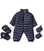 Color:Navy Blue - Image 1 - Baby 3-18 Months Storm Hooded Bunting Snow Skisuit Set