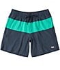 SAXX Oh Buoy 2N1 Color Block 7#double; Inseam Volley Swim Trunks, Color:India Ink/Peacock - Image 1
