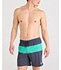 SAXX Oh Buoy 2N1 Color Block 7#double; Inseam Volley Swim Trunks, Color:India Ink/Peacock - Image 3