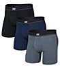 SAXX 3-Pack 6#double; Cotton Boxer Briefs, Color:Black/Turbulence/Maroon - Image 7