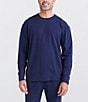 Color:Maritime Blue - Image 1 - 3Six Five Long Sleeve French Terry Sleep T-Shirt