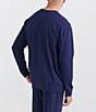 Color:Maritime Blue - Image 2 - 3Six Five Long Sleeve French Terry Sleep T-Shirt