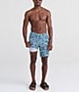 Color:Blue Multi - Image 3 - Betawave Two-In-One Fins Print 19#double; Outseam Board Shorts