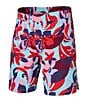Color:Red Multi - Image 1 - Coastal Tropical Two-In-One 7#double; Volley Shorts