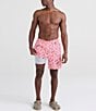 Color:Flamingo - Image 3 - Go Coastal Two-In-One Retro-Inspired 7#double; Inseam Volley Shorts