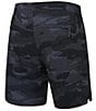 Color:Black - Image 2 - Multi-Sport Two-In-One Tranquil Camouflage 7#double; Inseam Lounge Shorts
