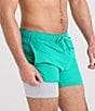 SAXX Oh Bouy 2N1 5#double; Solid Volley Swim Trunks, Color:Peacock - Image 3