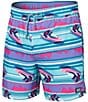 Color:Jet Ski Stripe - Image 1 - Oh Buoy Two-In-One Jet Ski 5#double; Inseam Volley Shorts