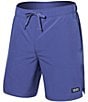 Color:Marlin Blue - Image 1 - Oh Buoy Two-In-One Solid 7#double; Inseam Volley Shorts
