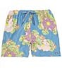 Color:Washed Blue - Image 1 - Oh Buoy Two-In-One Big Bloom 7#double; Inseam Volley Shorts