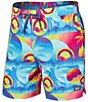 Color:Coast Blue Multi - Image 1 - Oh Buoy Two-In-One Coast Printed 5#double; Inseam Swim Trunks