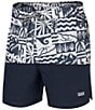 Color:West Coast/India Ink - Image 1 - Oh Buoy Two-In-One Color Blocked/Solid 5#double; Inseam Swim Trunks