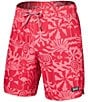 Color:East Coast Hibiscus - Image 1 - Oh Buoy Two-In-One Printed/Solid 7#double; Inseam Volley Shorts