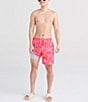 Color:East Coast Hibiscus - Image 3 - Oh Buoy Two-In-One Printed/Solid 7#double; Inseam Volley Shorts