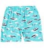Color:Turquoise - Image 2 - Oh Buoy Two-In-One Sharkski 7#double; Inseam Volley Shorts