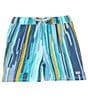 Color:Aqua Splash - Image 1 - Oh Buoy Two-In-One Soft Stripe 5#double; Inseam Stretch Volley Swim Shorts
