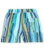 Color:Aqua Splash - Image 2 - Oh Buoy Two-In-One Soft Stripe 5#double; Inseam Stretch Volley Swim Shorts