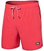 Color:Hibiscus - Image 1 - Oh Buoy Two-In-One Solid 5#double; Inseam Swim Trunks