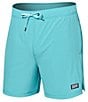 Color:Turquoise - Image 1 - Oh Buoy Two-In-One Solid 5#double; Inseam Volley Shorts