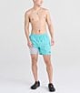 Color:Turquoise - Image 3 - Oh Buoy Two-In-One Solid 5#double; Inseam Volley Shorts