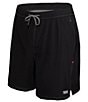 Color:Black - Image 1 - Performance Solid 7#double; Inseam Volley Swim Trunks