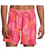 SAXX Pineapple Patch Oh Buoy 7#double; Inseam Swim Shorts, Color:Coral - Image 1