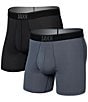SAXX Quest Quick-Dry Mesh 5#double; Inseam Printed Boxer Briefs 2-Pack, Color:Turbulence/Black II - Image 1