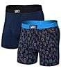 SAXX Ultra Super Soft Solid/Boat Print 5#double; Boxer Briefs 2-Pack, Color:Bunch Of Boats/Maritime - Image 1