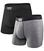 Color:Black/Grey - Image 1 - Vibe Super Soft Black/Grey 5 Inseam Boxer Briefs 2-Pack