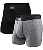 Color:Black/Grey - Image 2 - Vibe Super Soft Black/Grey 5 Inseam Boxer Briefs 2-Pack
